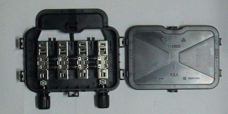 光伏組件的中間接線盒是什么作用，光伏板接線盒4個端子怎么接線